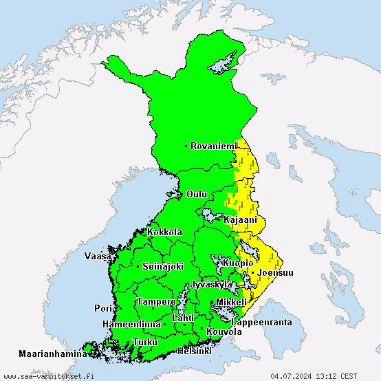 Finland - All warnings