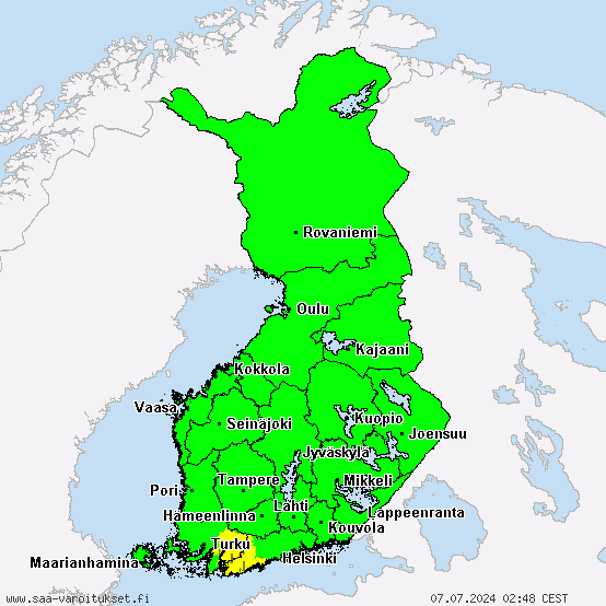 Finnland - Warnungen vor Gewitter