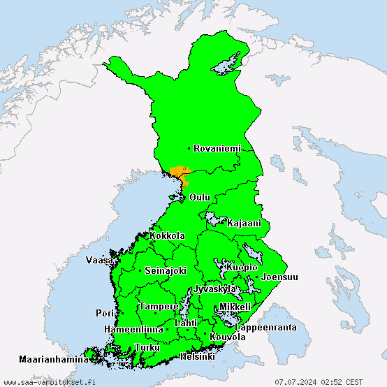 Finnland - Warnungen vor Starkregen